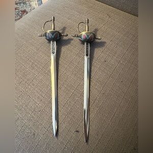 🔥Vintage Toledo Spanish Rapier Gold Color Sword Letter Openers 8.5” From Spain